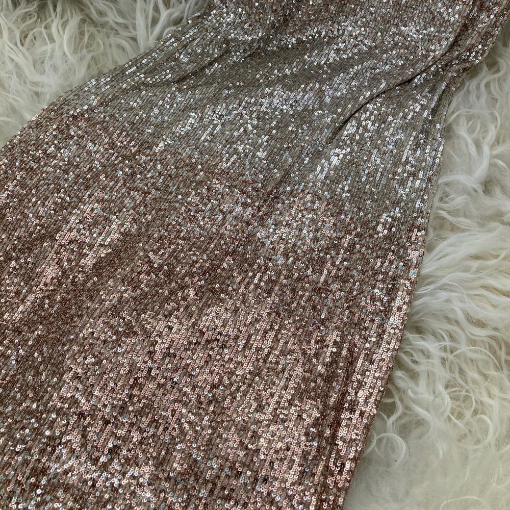 ELIZA J Sequined Zippered Halter Blouson Dress - Picture 5 of 14